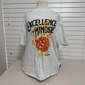 Puma White Graphic Tee with Flame Design